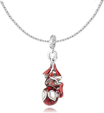 SpiderMan Pendant Necklace for Women and Man,Red Adjustable Spider Jewelry Chain,Ideal Spider Man's Pink Gift for spider man Fans,Cosplay,Daily Wear
