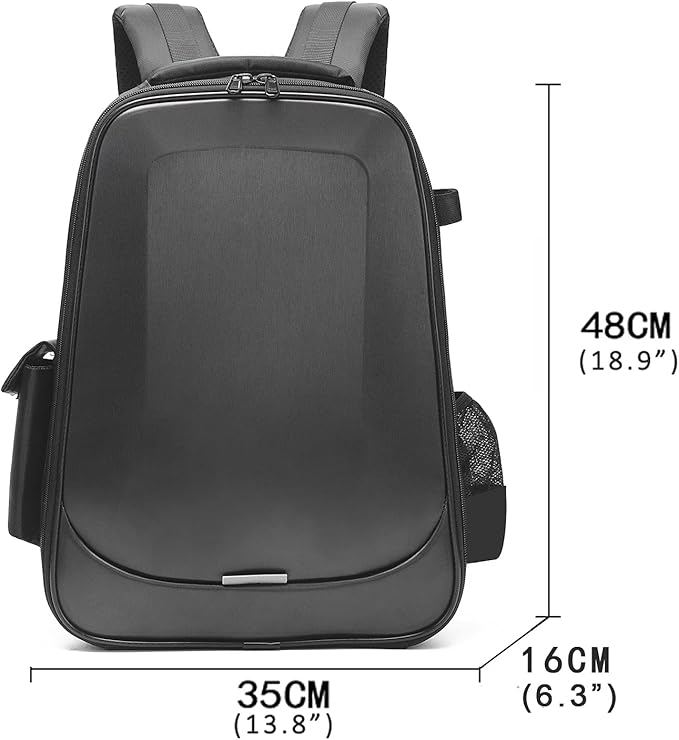 Waterproof Shockproof DJI FPV Backpack Portable Hard Case for DJI FPV Combo Drone, Remote Controller, Batteries, FPV Bag with YKK Zipper (Metal Grey)