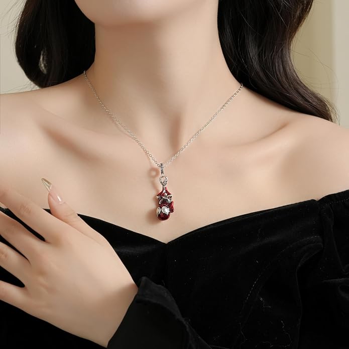 SpiderMan Pendant Necklace for Women and Man,Red Adjustable Spider Jewelry Chain,Ideal Spider Man's Pink Gift for spider man Fans,Cosplay,Daily Wear