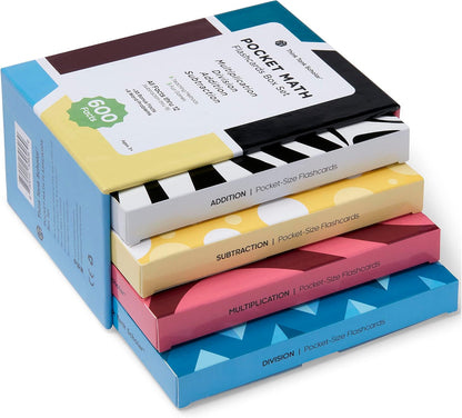 Award-Winning Math Flash Cards Set: 600 Facts for Addition, Subtraction, Multiplication & Division - 10 Fun Learning Games - Perfect for Kids Ages 5-10, Grades 1-6 - Gift-Ready & Teacher-Approved