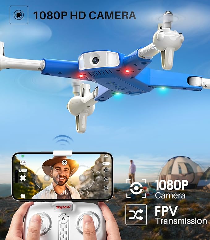 SYMA Drone with Camera for Adults Kids,1080P FPV Camera RC Quadcopter with Altitude Hold, One Key Start, 3D Flips, 2 Batteries Remote Control Helicopter Flying Toys Gifts for Boys Girls