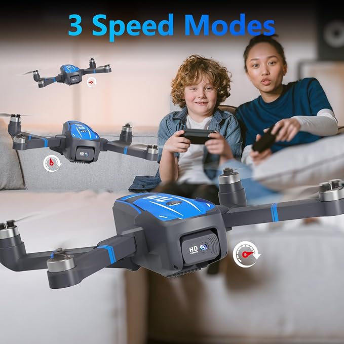 TL16 Drones with Camera for Adults 4K, Brushless Motor Mini Drone with Camera for Beginners with Headless Mode 360° Flip Gravity Control, Foldable Quadcopter for Adults, Blue