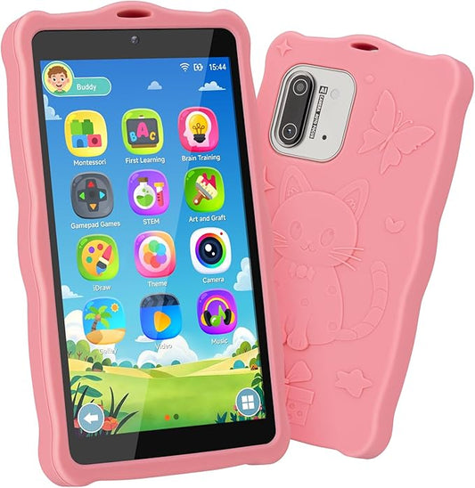 5.50" Touchscreen Kids Toys Smart Phone, Kids Phone with Games & Dual Camera, Toddler Toys Phone, Boys and Girls Learning Toy Phone for 3-9 Years Old (Pink)