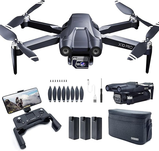 CHUBORY X10 PRO GPS Drone with Camera for Adults 4K UHD, 90 Min Long Flight Time,3280 FT Long Control Range, Auto Return, Follow Me, Brushless Motor, 5G FPV RC Quadcopter for Beginners(<0.55bl)