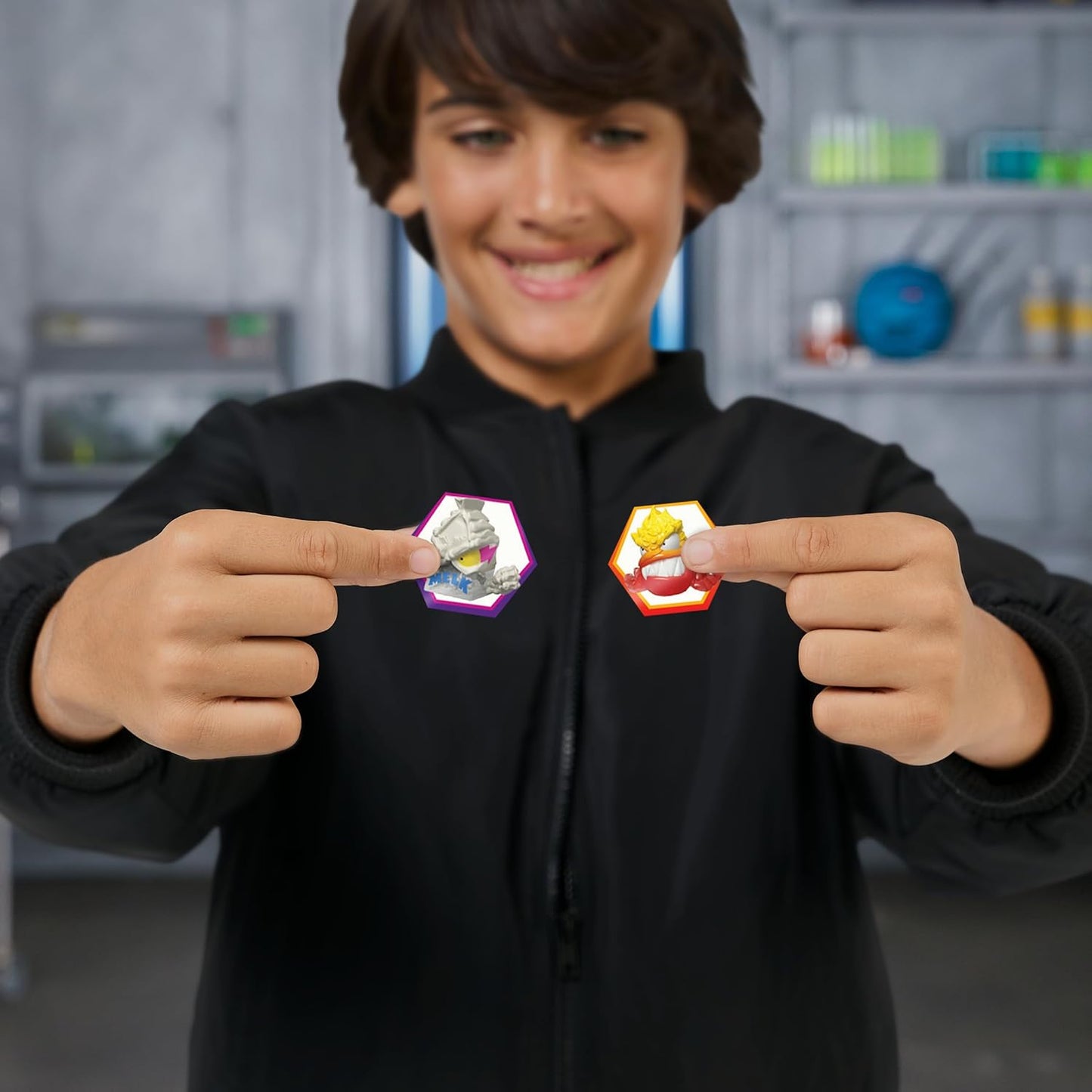 MRBEAST LAB Swarms Series 3, Hyper Fusion Series, 14 Pack Collectible Micro Beasts, 14 Collectible Stickers & 4 Fusion Caps to Build Out Your Own Milk Bones