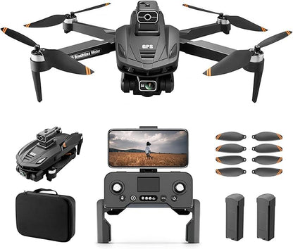 V168 4K UHD Drone with GPS Return, 90° Adjustable Camera, 5G HD Transmission, 30 Min Flight, 3000M Range, Obstacle Avoidance, Brushless Motor, Follow Me & Waypoint Fly (Black)