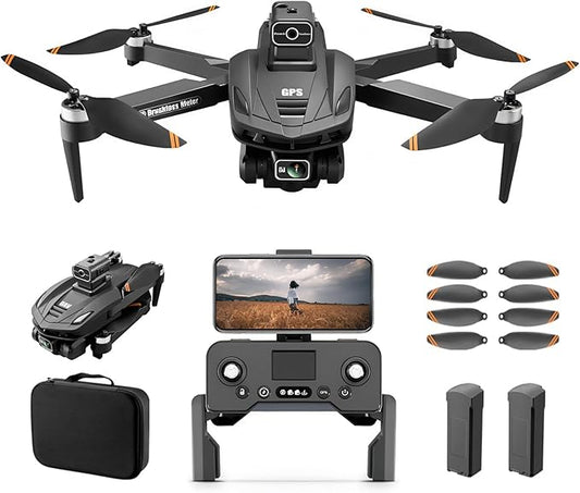 V168 4K UHD Drone with GPS Return, 90° Adjustable Camera, 5G HD Transmission, 30 Min Flight, 3000M Range, Obstacle Avoidance, Brushless Motor, Follow Me & Waypoint Fly (Black)