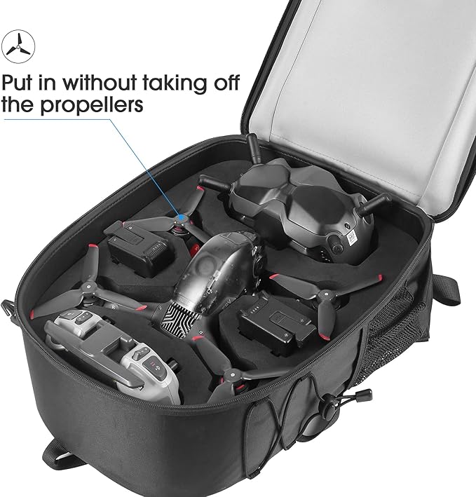 Smatree Professional Backpack for DJI FPV Combo,Hard Backpack Waterproof Backpack Bag for DJI FPV Drone Accessories, No Deed Remove Propeller, Ready to Fly