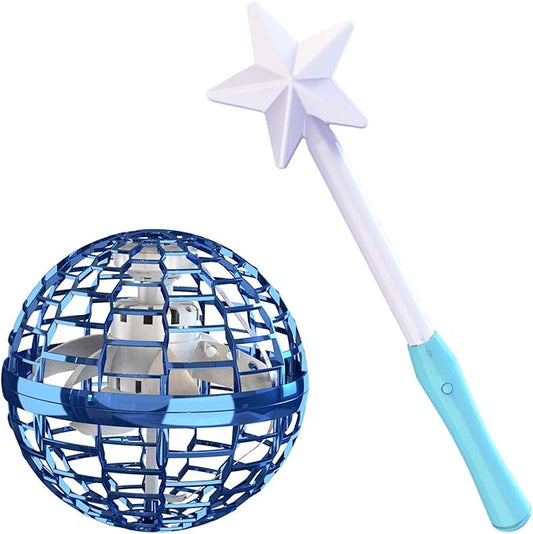 ATHLERIA Blue Flying Orb Ball with Wand,Cosmic Globe Hover Boomerang Mini Drones for Kids,Cool Gadgets Christmas Birthday Gifts Toys for Boy Girl Teens 6 7 8 9 10+ Year Old