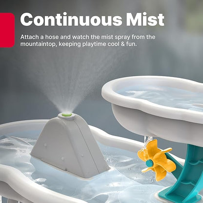 Step2 Misting Mountain & Waterfall Water Table with 21-Piece Accessory Set, Plastic, Ages 18 Months–5 Years, Gray