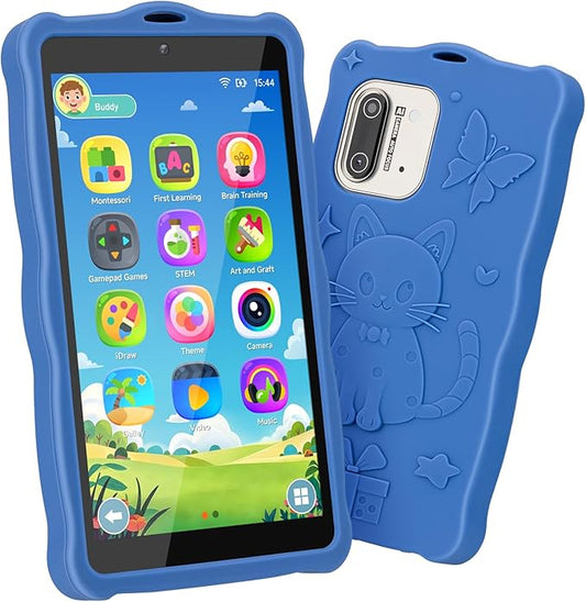 5.50" Touchscreen Kids Toys Smart Phone, Kids Phone with Games & Dual Camera, Toddler Toys Phone, Boys and Girls Learning Toy Phone for 3-9 Years Old (Blue)