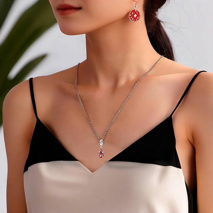 SpiderMan Pendant Necklace for Women and Man,Red Adjustable Spider Jewelry Chain,Ideal Spider Man's Pink Gift for spider man Fans,Cosplay,Daily Wear