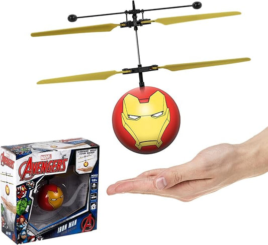 World Tech Toys Marvel Iron Man Flying Toy – Motion Sensing Flying Ball with USB Charging - Marvel Licensed - Indoor/Outdoor Drone for Kids Ages 6+