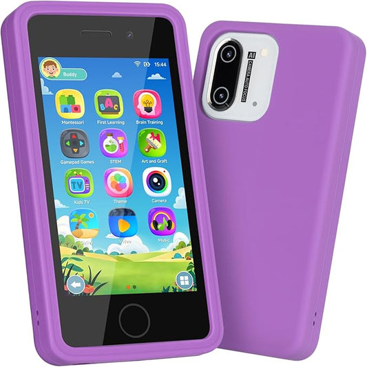 3.97" Touchscreen Kids Toys Smart Phone, Kids Phone with Games & Dual Camera, Toddler Toys Phone, Boys and Girls Learning Toy Phone for 3-9 Years Old (Purple)