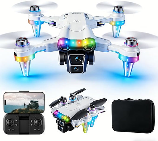 Toys for Ages 8–13, Drone with Camera for Kids with Fancy LED Lights, 2.4GHz Remote Control, One Battery, Indoor & Outdoor Toy Gift