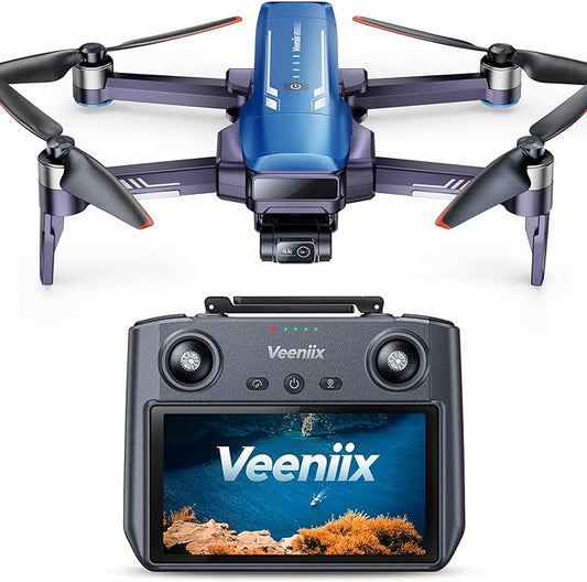 V11PRO RC2 Drone with 8K Camera for Adults, 3-Axis Gimbal with RC2 Remote (With Screen), 4K/30fps Video, 1/2 CMOS Sensor, 80min Flight Time with 2 Batteries, 6KM Video Transmission Quadcopter