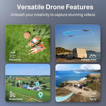 UranHub G30 Drone with 4K UHD Camera for Adults, GPS Drones for Kids/Beginner, Auto Return/Beginner Mode/Brushless Motor/Intelligent Flight, Cool Toys for Men Boys(Under 249 g)