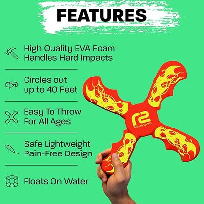 Boomerang for Kids - It Really Does Fly Back - Fun & Easy to Use Gifts for Boys & Girls - Best Toys for Ages 8-13 Gift Idea - Soft Foam Design Stocking Stuffers for Kids 6 7 8 9 10+ Year Old Boy Gifts