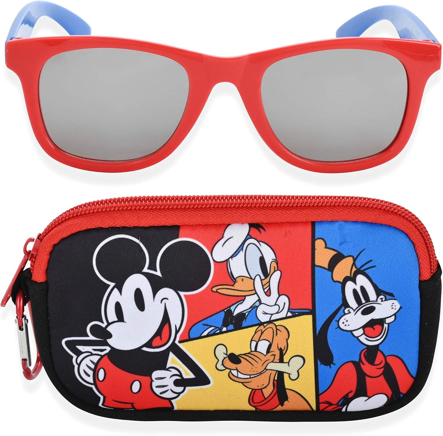 Mickey Mouse Kids Sunglasses with Kids Glasses Case, Protective Toddler Sunglasses