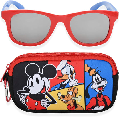 Mickey Mouse Kids Sunglasses with Kids Glasses Case, Protective Toddler Sunglasses