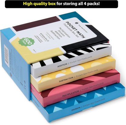 Award-Winning Math Flash Cards Set: 600 Facts for Addition, Subtraction, Multiplication & Division - 10 Fun Learning Games - Perfect for Kids Ages 5-10, Grades 1-6 - Gift-Ready & Teacher-Approved