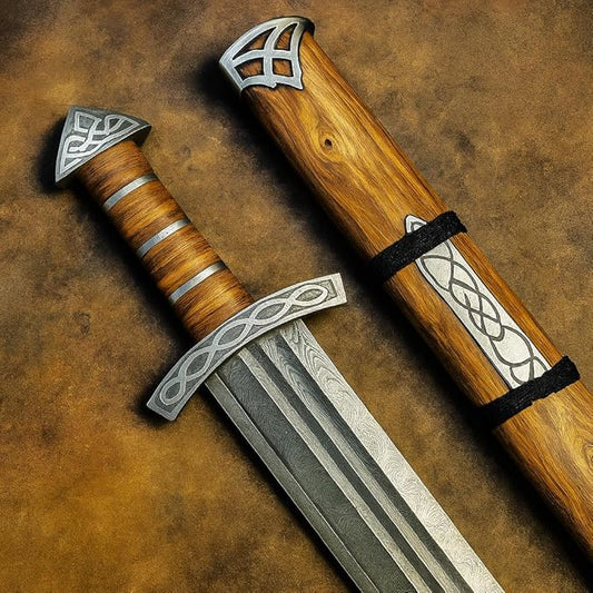 SHINY CRAFTS® Hand-Forged Viking Sword – Northmen Engraved Blade Unique Gift for Men, Collectors, and Fantasy Fan