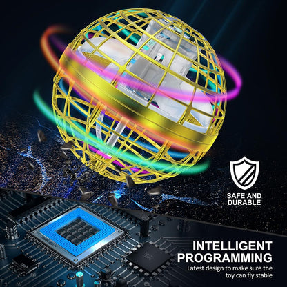 2025 Flying Orb Ball Toy,Cosmic Globe Boomerang Hover Ball Galactic Fidget Spinner, Hand Drone Orbit, Cool Toys Gift for 6 7 8 9 10+ Year Old Boys Girls Teens Outdoor Toys(Golden)