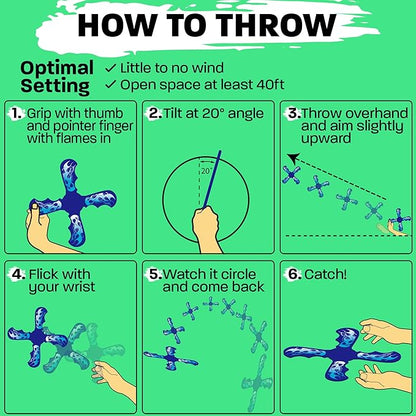 Boomerang for Kids - It Really Does Fly Back - Fun & Easy to Use Gifts for Boys & Girls - Best Toys for Ages 8-13 Gift Idea - Soft Foam Design Stocking Stuffers for Kids 6 7 8 9 10+ Year Old Boy Gifts