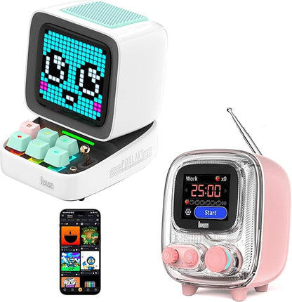 Divoom Ditoo and Tiivoo-2,Pixel Art Bluetooth Speaker,Suitble for Home,Room,Outdoor,Kitchen