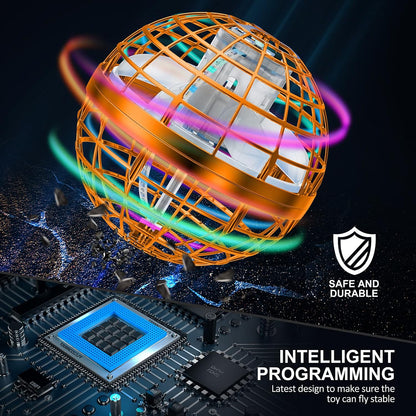 2025 Flying Orb Ball Toy,Cosmic Globe Boomerang Hover Ball Galactic Fidget Spinner, Hand Drone Orbit, Cool Toys Gift for 6 7 8 9 10+ Year Old Boys Girls Teens Outdoor Toys(Orange)