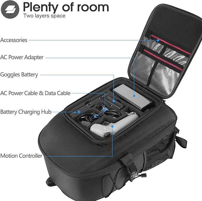 Smatree Professional Backpack for DJI FPV Combo,Hard Backpack Waterproof Backpack Bag for DJI FPV Drone Accessories, No Deed Remove Propeller, Ready to Fly