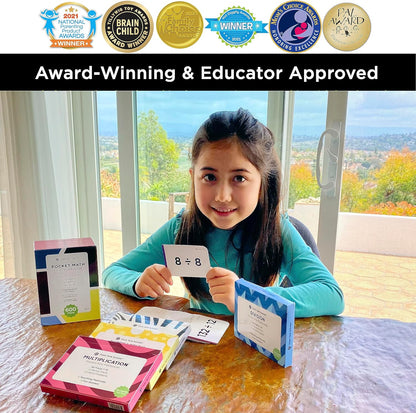 Award-Winning Math Flash Cards Set: 600 Facts for Addition, Subtraction, Multiplication & Division - 10 Fun Learning Games - Perfect for Kids Ages 5-10, Grades 1-6 - Gift-Ready & Teacher-Approved