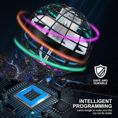 2025 Flying Orb Ball Toy,Cosmic Globe Boomerang Hover Ball Galactic Fidget Spinner, Hand Drone Orbit, Cool Toys Gift for 6 7 8 9 10+ Year Old Boys Girls Teens Outdoor Toys(Black)